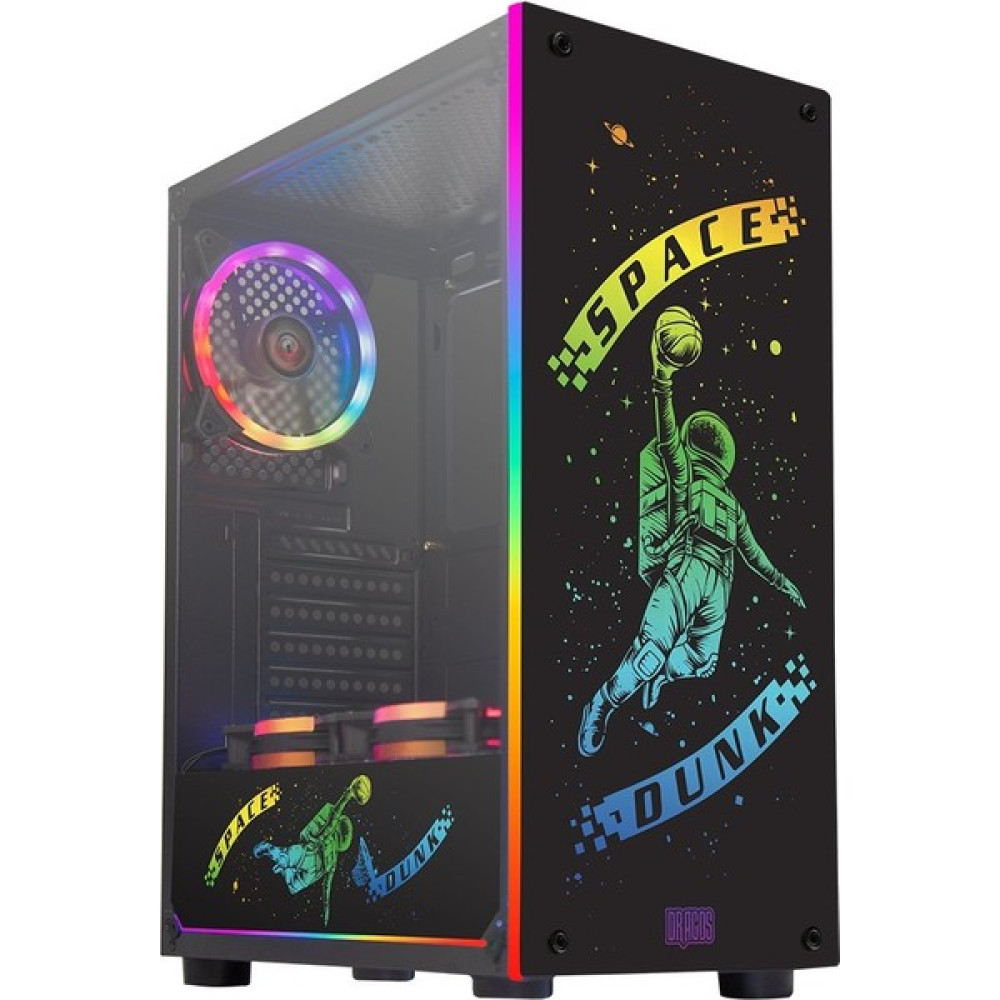 Dragos Space Dunk 3x Rgb Fan USB 3.0 500W 80+ Plus Atx LED Gaming Oyuncu Işıklı Bilgisayar Kasası - Siyah PC Kasaları Fiyatı
