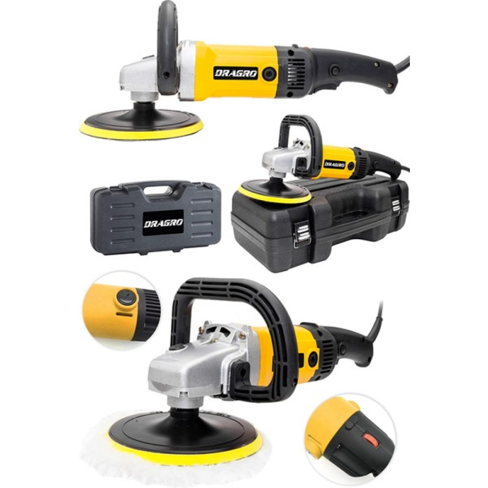 Dragro 4200 Watt Bakir Sargili 6 Kademe Devir Ayarlı Polisaj Zımpara Makinası-Ssarıı Dragro-4200-W-Sarı-Polisaj Cila / Polisaj Makinesi Fiyatı