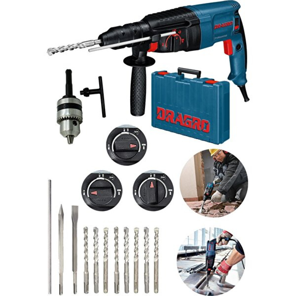 Dragro Alman Pro 4200 Watt Çelik Şanzuman Bakir Sargili Kırıcı Delici Hiltı Matkap 10 Adet Uç Yedek Kırıcı Deliciler & Kırıcılar Fiyatı