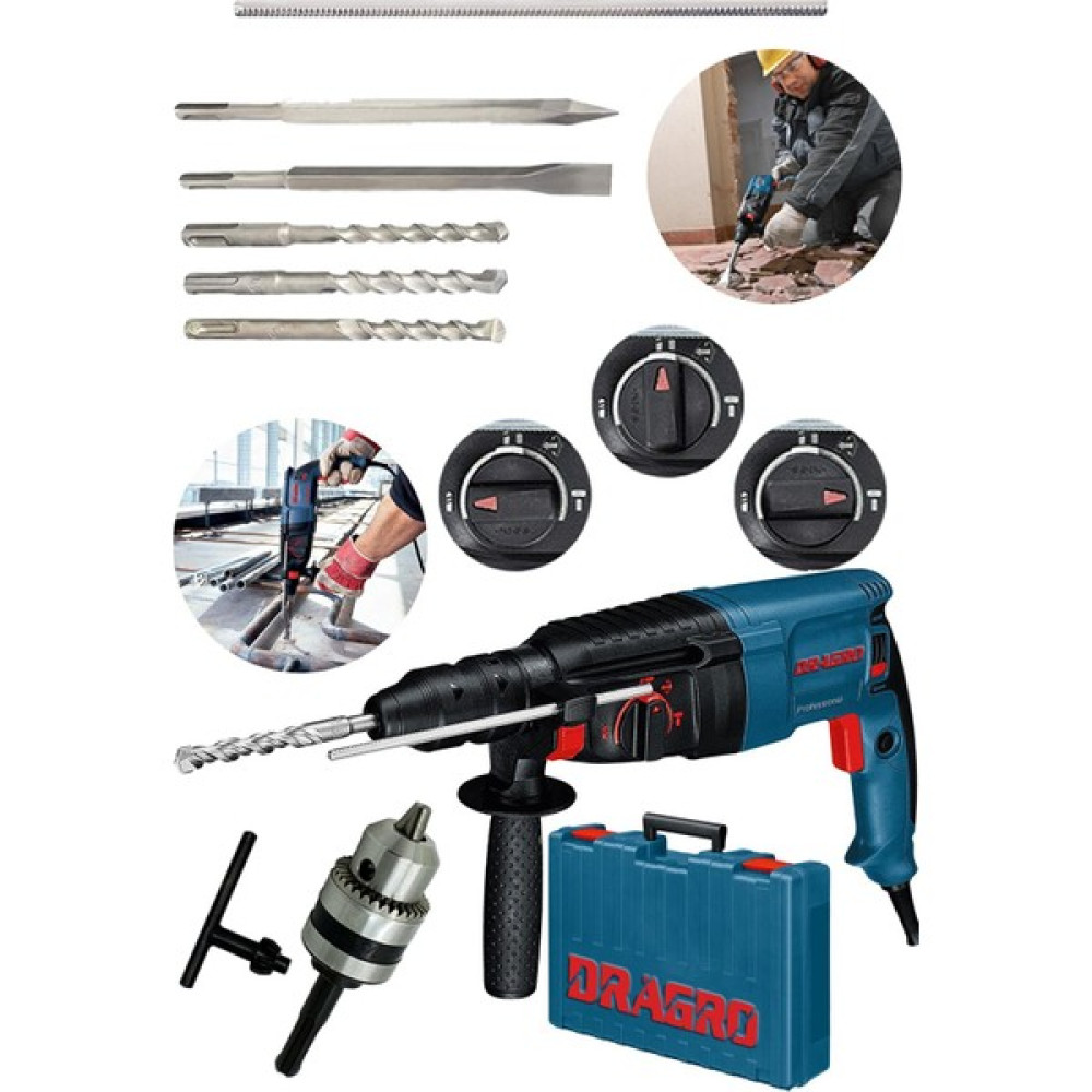 Dragro Alman Pro 4200 Watt Çelik Şanzuman Bakir Sargili Kırıcı Delici Hiltı Matkap 5 Adet Uç Yedek Kırıcı Deliciler & Kırıcılar Fiyatı