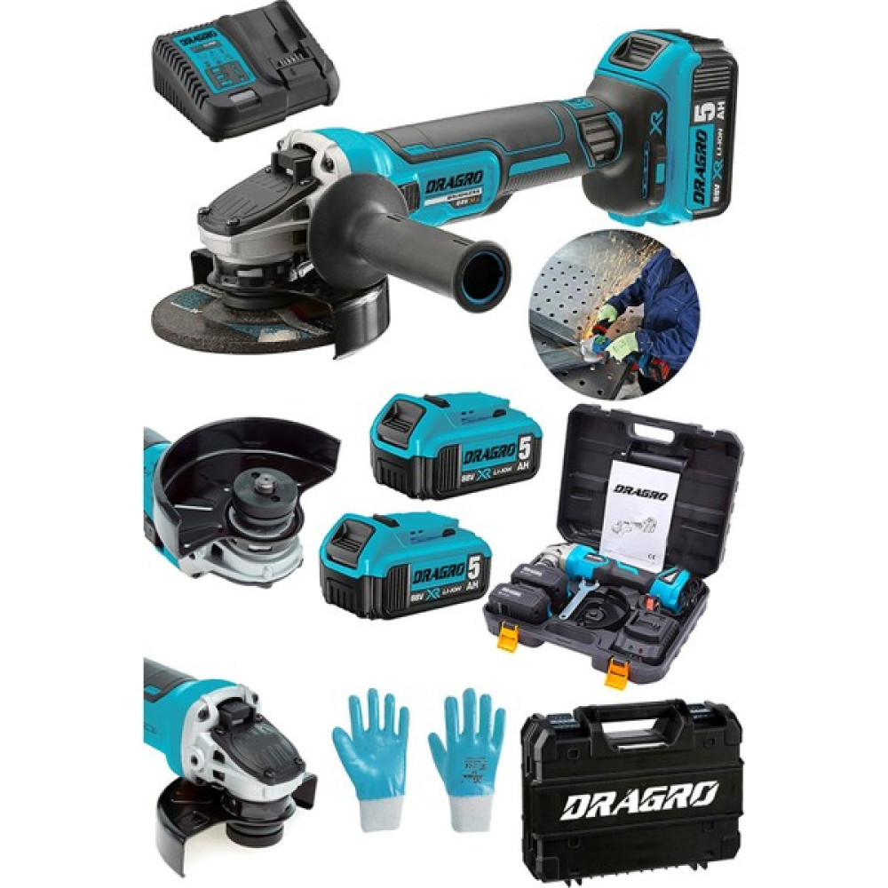 Dragro Drg-Alman 88 V 5AH Akülü Taşlama Makinesi Sprel Kömürsüz Şarz Göstergeli Devir Ayarlı Çantalı-Mavi DRG-88V-AKÜLÜ-TAŞLAMA-MAVİ Taşlama Makinesi Fiyatı