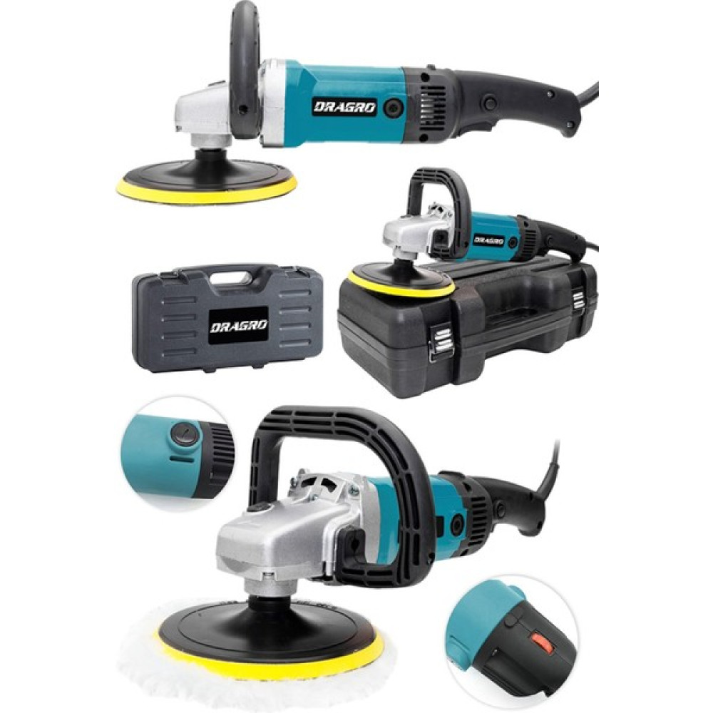 Dragro O-Alman 4200 Watt Bakir Sargili 6 Kademe Devir Ayarlı Polisaj-Zımpara-Makinası-Maviii Drg-Mavi-4200-W Polisaj Cila / Polisaj Makinesi Fiyatı