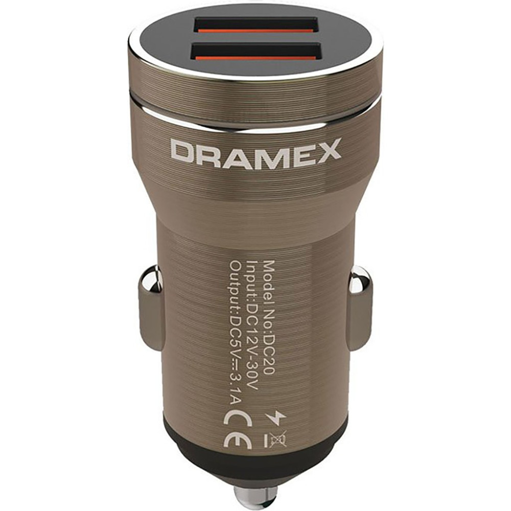 Dramex DC20B 3.1A 2xusb-A Çıkışlı Hızlı Araç Şarj Cihazı - Metalik Kahverengi Cep Telefonu Şarj Cihazı Fiyatı