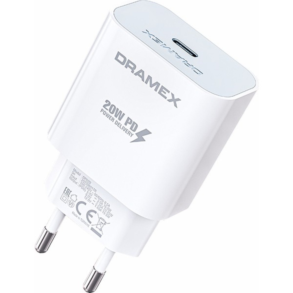 Dramex DPD20B Valence 20W Pd Type-C Çıkışlı Hızlı Şarj Adaptörü - Beyaz Cep Telefonu Şarj Cihazı Fiyatı