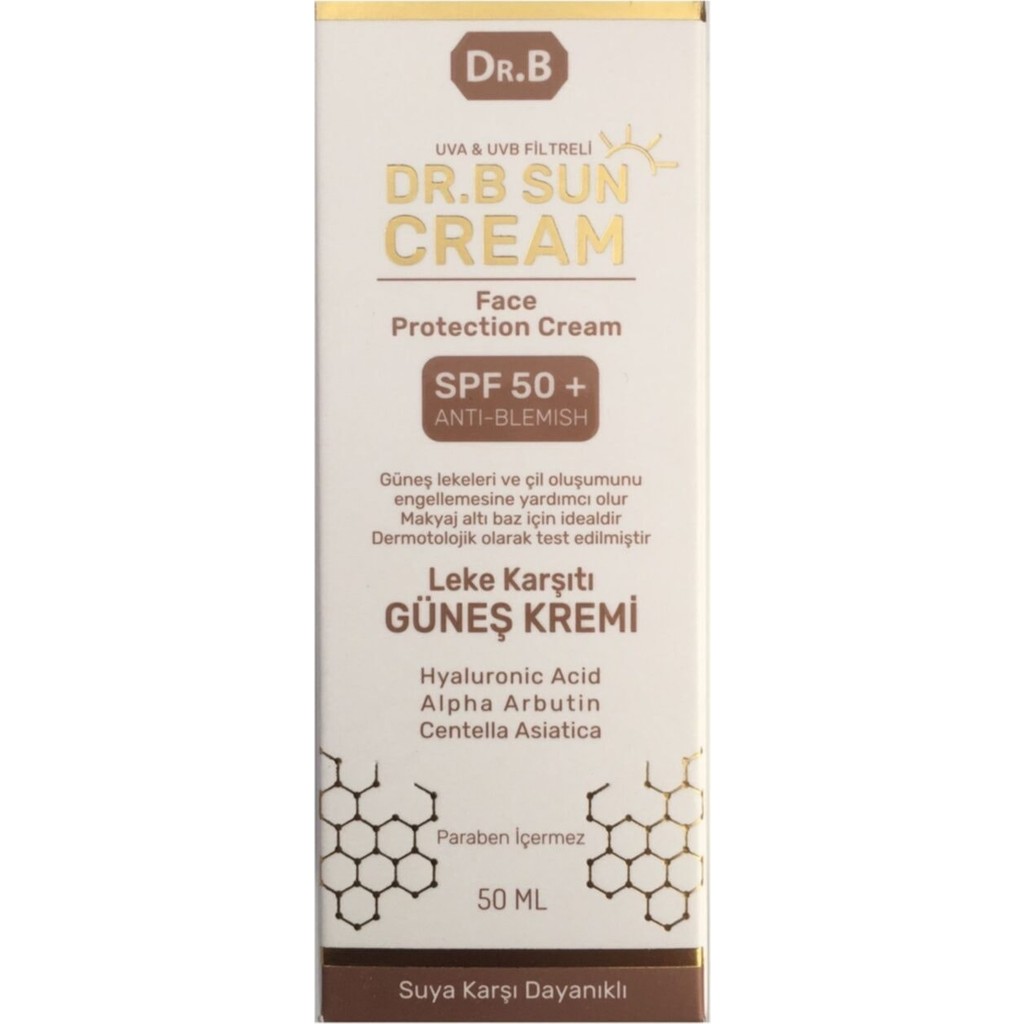 Dr.B Leke Karşıtı Güneş Kremi SPF 50+ Hassas Ciltler İçin 50 ml Suya Dayanıklı Koruma Diğer Fiyatı