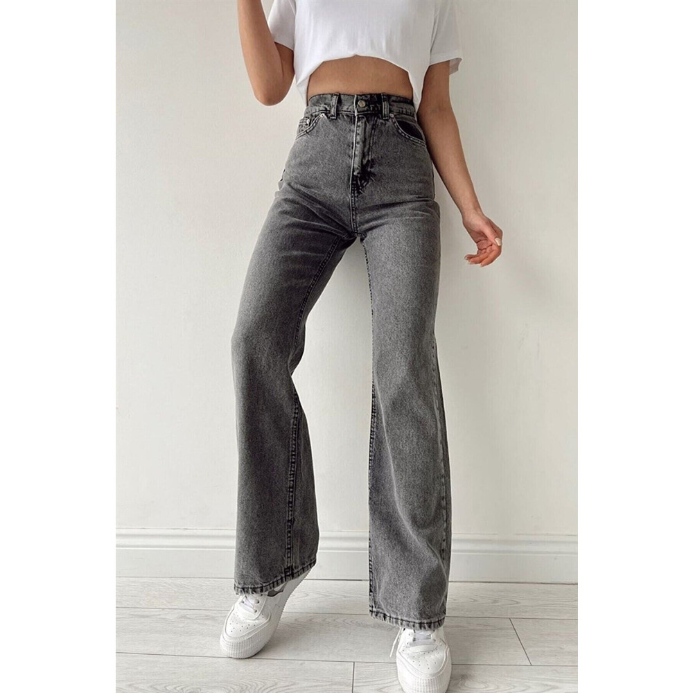 DRC trend Salaş Kot Pantolon Füme Kar Likralı Palazzo Bol Paça Jeans 40 Beden Kadın Pantolon Fiyatı