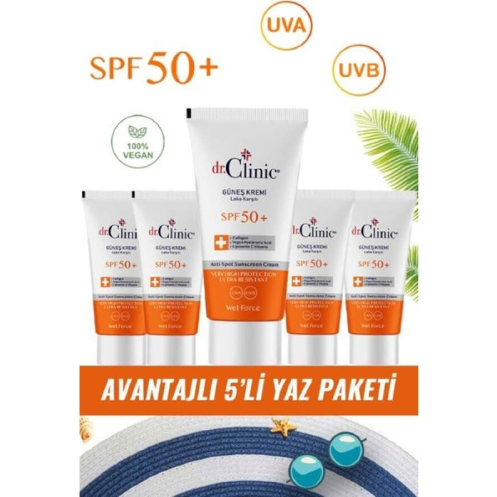 Dr.Clinic Güneş Koruyucu Krem Leke Karşıtı Spf 50 + 5'li Set 50 ml Güneş Kremleri ve Losyonları Fiyatı