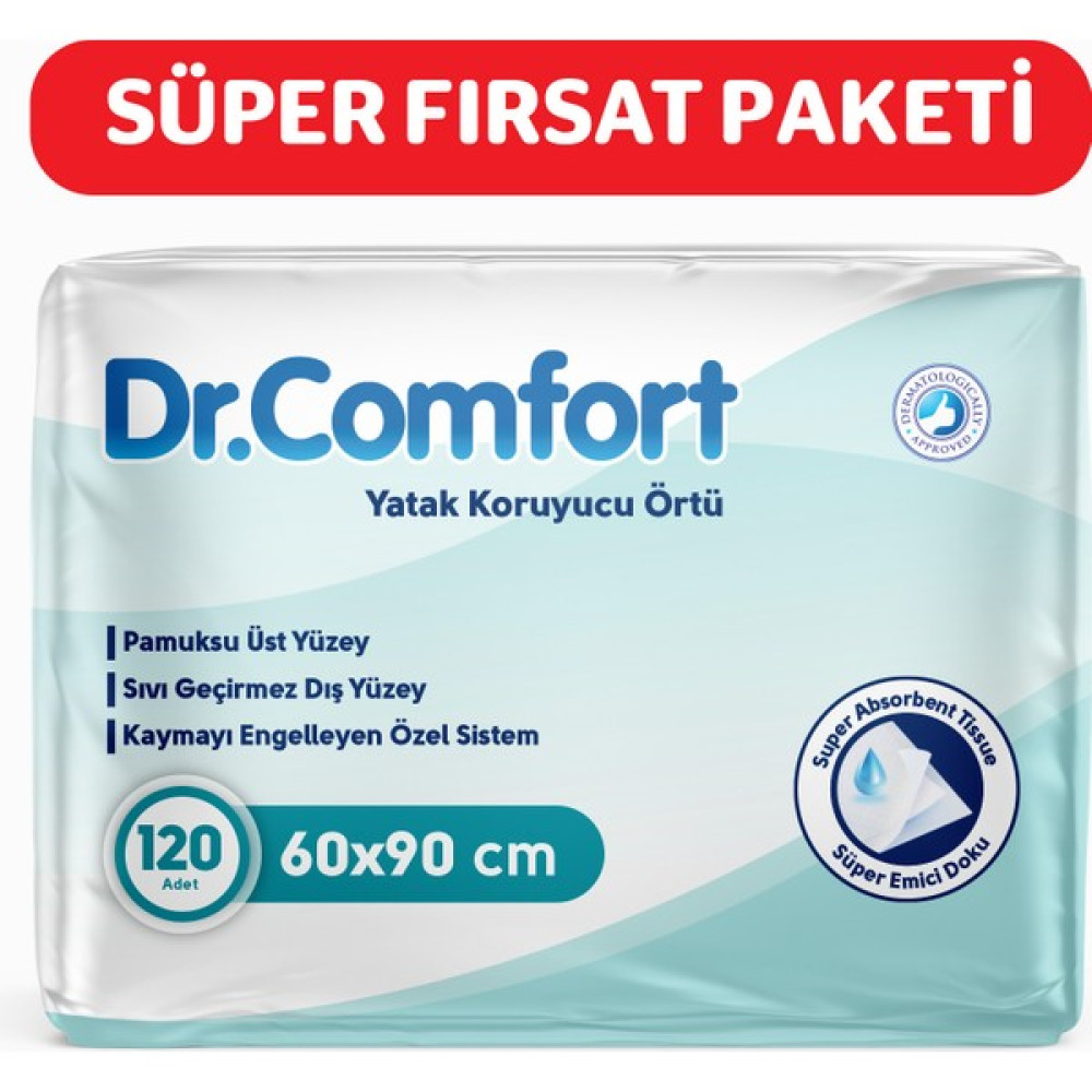 Dr.comfort 60X90 Yatak Koruyucu Örtü 30'lu 4 Paket 120 Adet - 60 x 90 cm Alez / Yatak Koruyucu Fiyatı