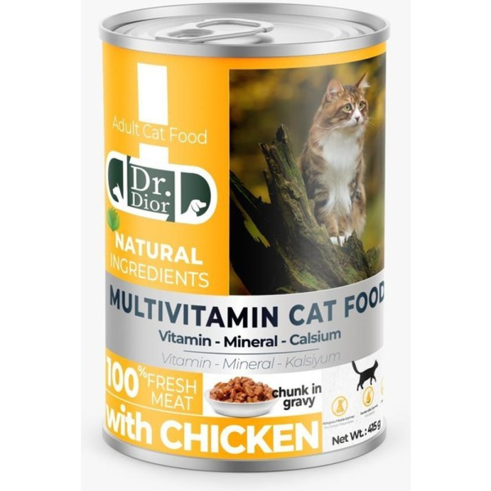 Dr.dior Tavuklu Yetişkin Kedi Konservesi 415 gr X12 Evcil Hayvan Ürünleri Fiyatı