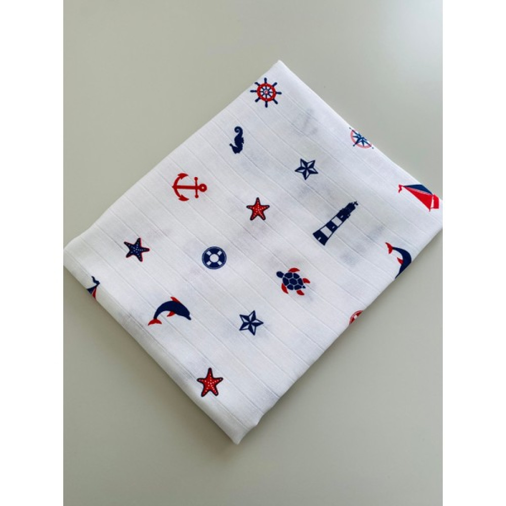 Dream Baby Çok Amaçlı Müslin Örtü 80x90 cm Denizci Desen Bebek,çocuk Yenidoğan Battaniye - Renkli Hamilelik ve Emzirme Fiyatı