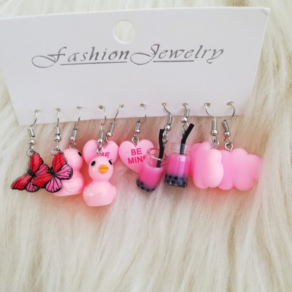 Dream Butik 5'li Pembe Küpe Seti 1 Bijuteri Küpe Fiyatı