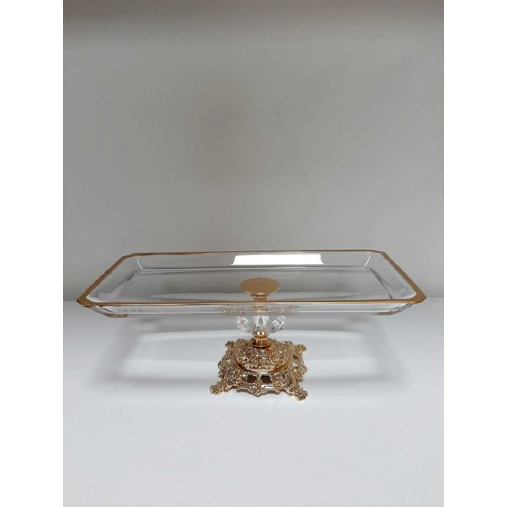 Dream Home Avangard Dream Home Metal Kaideli Gold Dikdörtgen Sunumluk - 1 Adet Mutfak Gereçleri Fiyatı
