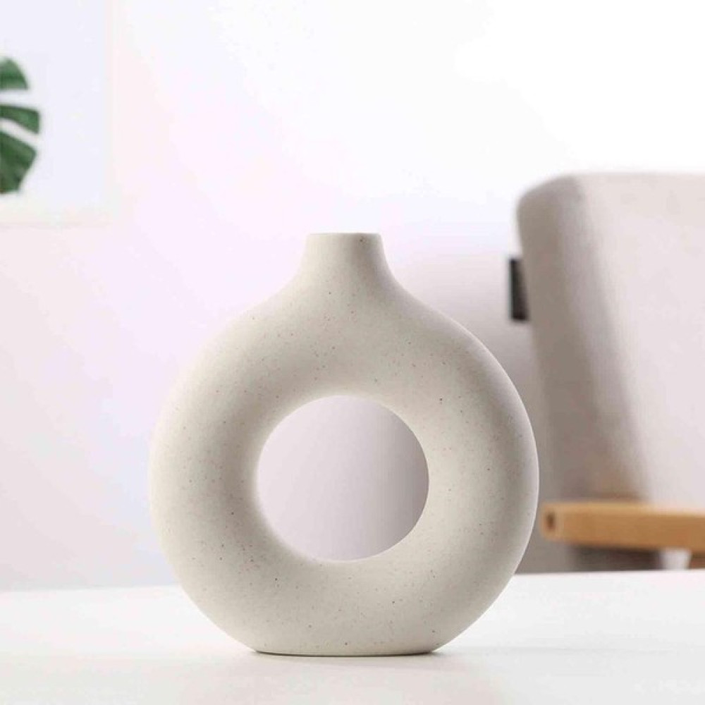 Dream Home Decor Iskandinav Minimal Halka Vazo- Hm Muadil - Beyaz Vazo Fiyatı