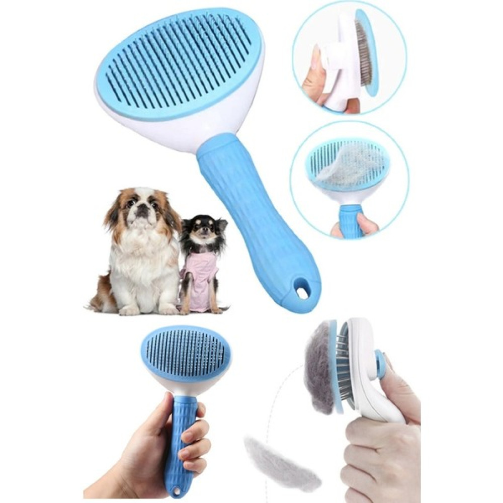 Dream Plus Mavi Otomatik Temizlenen Tuşlu Evcil Hayvan Fırçası Kedi Köpek Tüy Toplayıcı Tarak Evcil Hayvan Ürünleri Fiyatı