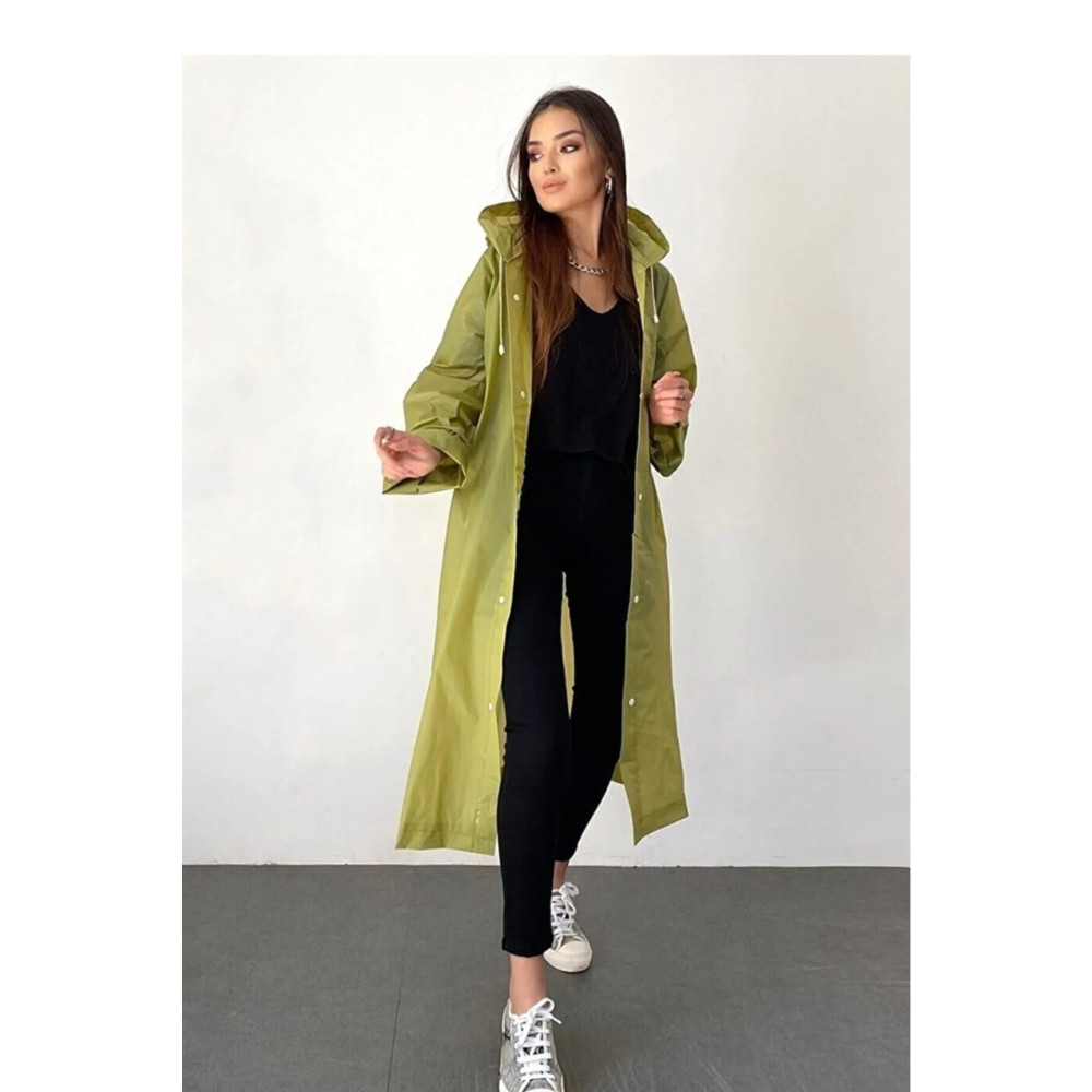 Dream Plus Unisex Haki Eva Kumaş Su Rüzgar Geçirmez Yağmurluk Standart Beden Kadın Yağmurluk Fiyatı