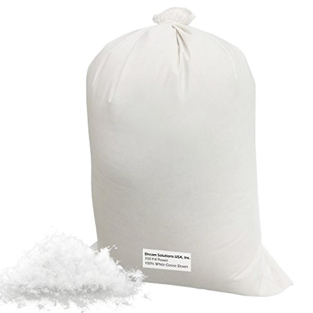 Dream Solutions USA Bulk Goose Down Filling (3/4 lb.) 700 Fill Power – 100% Natural White, No Feathers – Fill Comforters, Pillows, Jackets and More – Ultra-Plush Hungarian Softness Brand