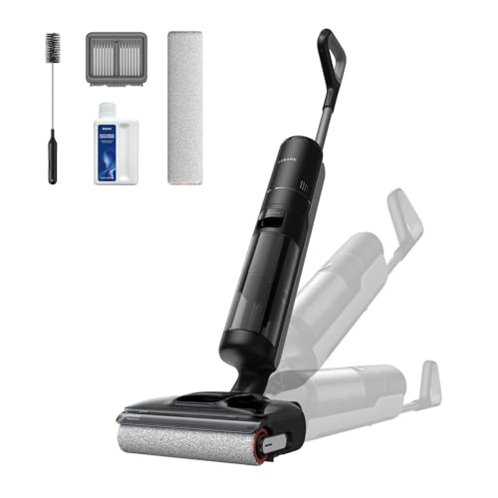 DREAME H12 Pro FlexReach Wet Dry Vacuum Cleaner, 0 Tangle Cordless Vacuum Mop All-in-One for Hard Floors, 180° Lie-Flat Floor Cleaner Machine with 194°F Hot Self-Cleaning, 50Mins Runtime
