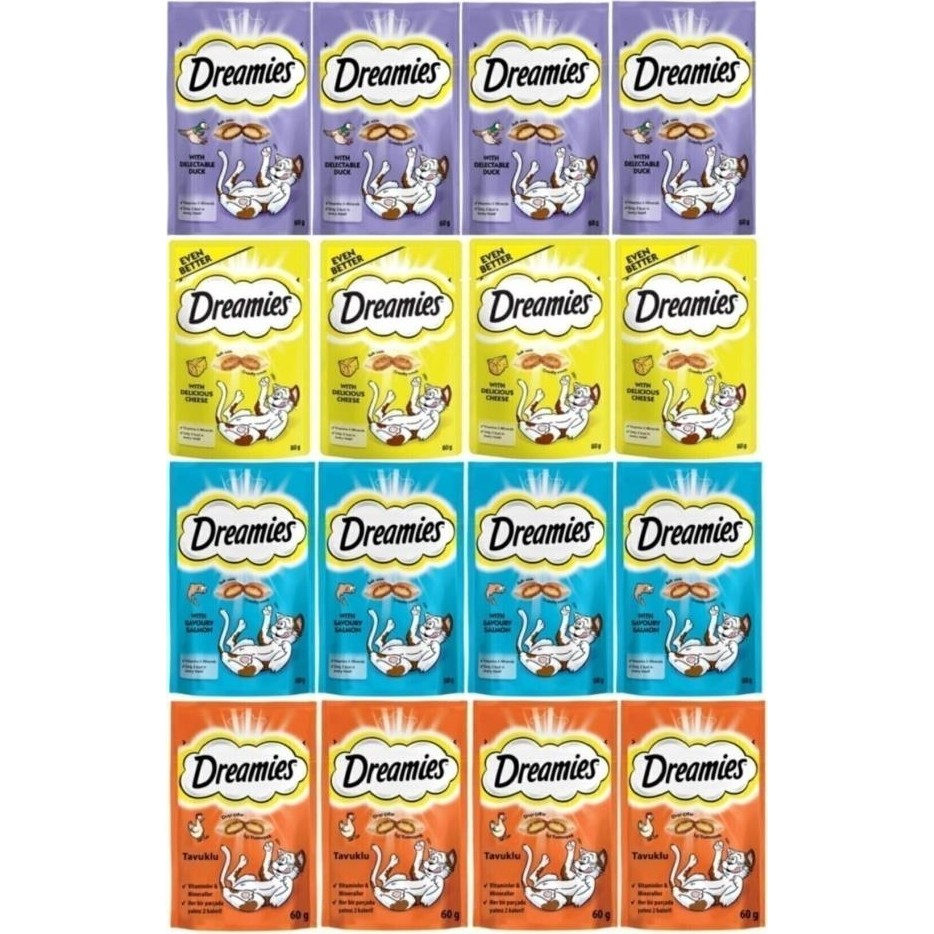 Dreamies Kedi Ödül Maması Karışık Paket 60 gr X16 Lezzetli Tavuk ve Peynir İçerir Evcil Hayvan Ürünleri Fiyatı
