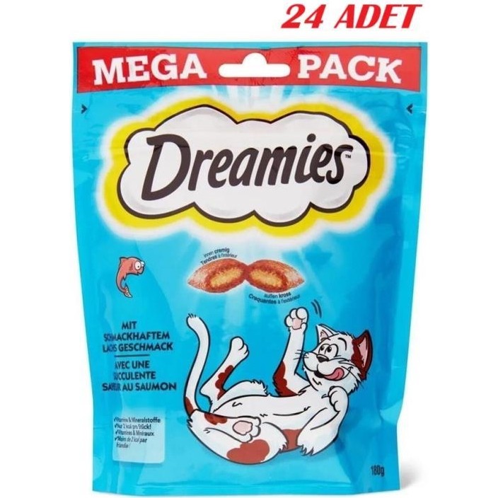 Dreamies Mega Somonlu Kedi Ödül Maması 180 Gr*24 Adet Diğer Fiyatı