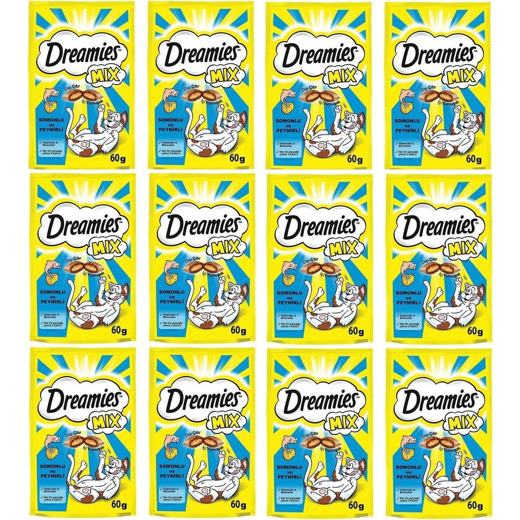 Dreamies Mix Somon Balıklı ve Peynirli Kedi Ödülü 60 gr (12 Adet) Evcil Hayvan Ürünleri Fiyatı