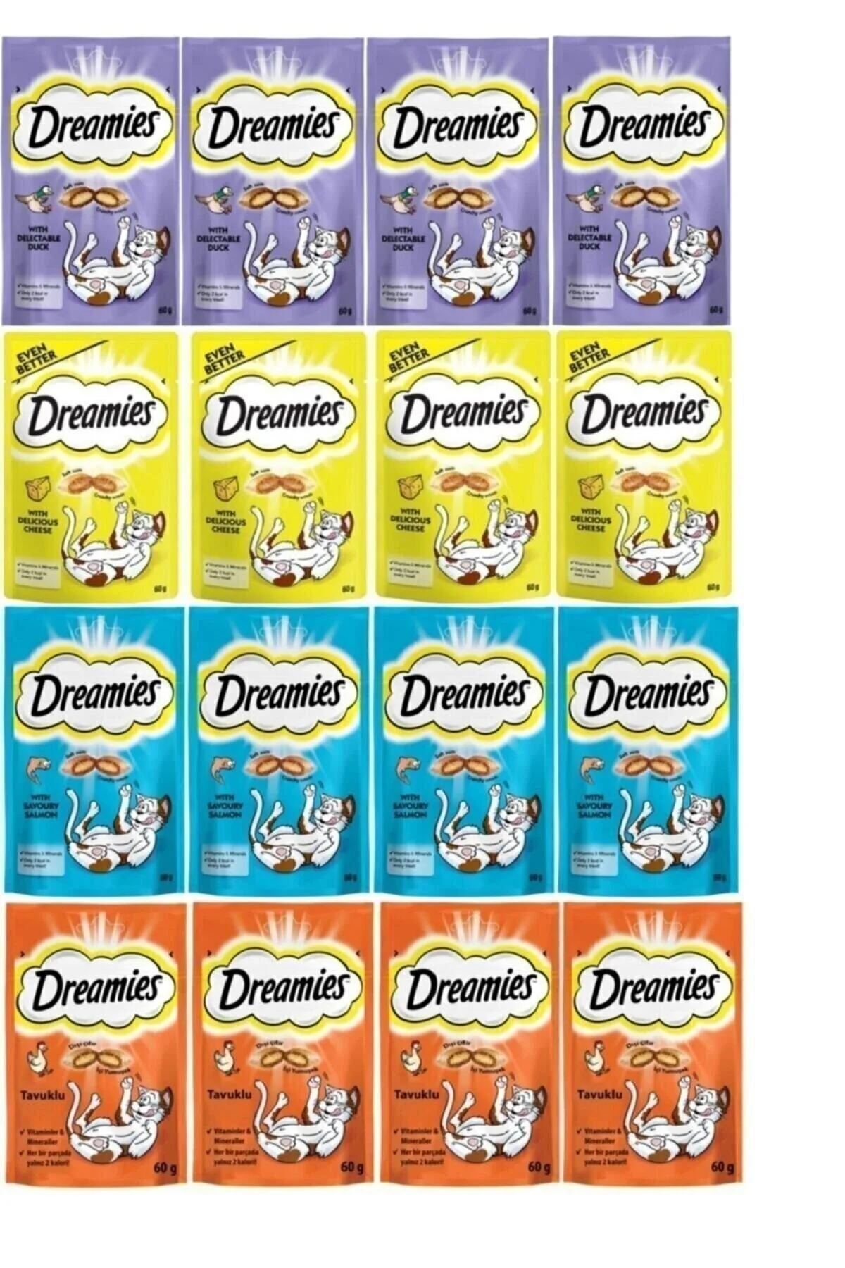 Dreamies Peynirli-somonlu-ördek Etli-tavuk Etli Kedi Ödülü 60 gr * 16 Adet" Evcil Hayvan Ürünleri Fiyatı