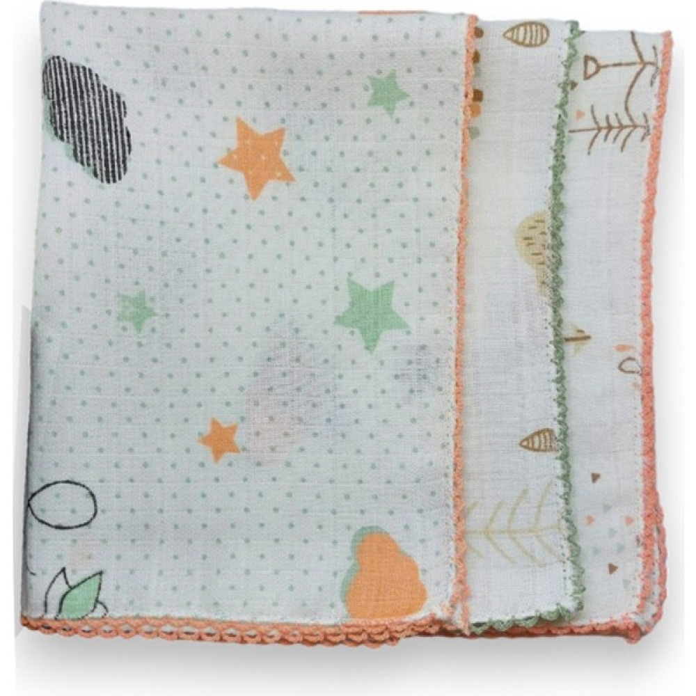 Dreamigo %100 Pamuklu Müslin Bebek Ağız Silme Bezi Mendili Omuz Örtüsü 30X40CM - Renkli - Standart Mama Önlüğü Fiyatı