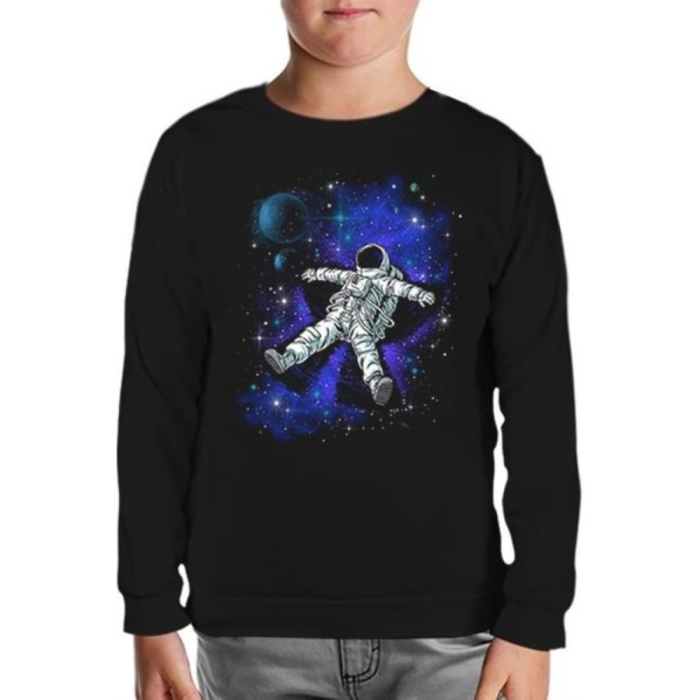 Dreams In Space Siyah Çocuk Sweatshirt Erkek Çocuk Sweatshirt Fiyatı