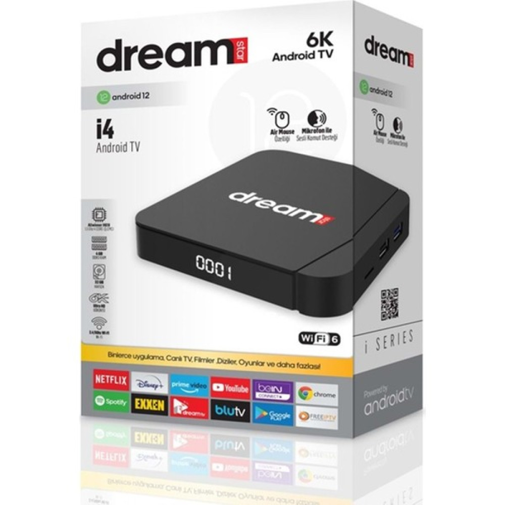 Dreamstar I4 6k Androıd Tv 1.5ghz 4 GB Ram 32 GB Hafıza Uydu Alıcıları Fiyatı
