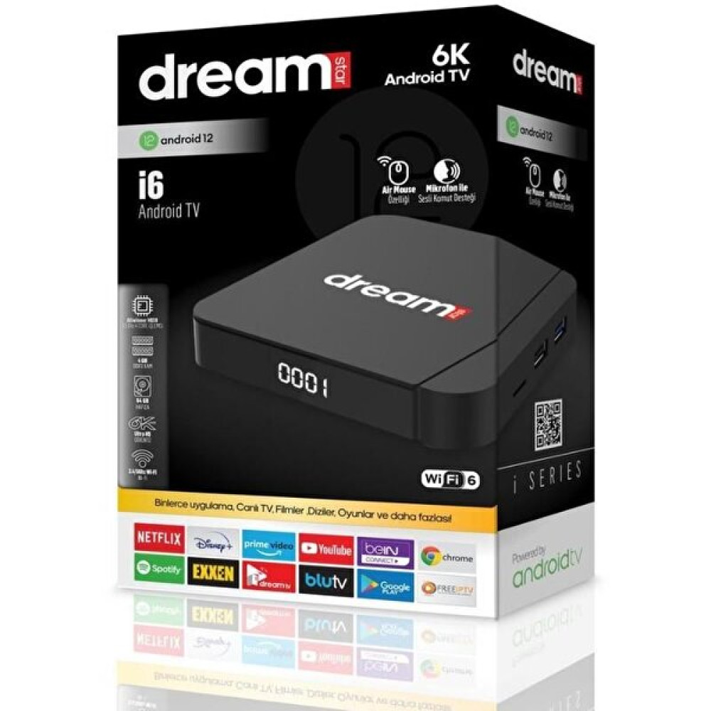Dreamstar i6 4 GB RAM 64 GB Hafıza Android 12 6K Android TV Box Medya Oynatıcı / Player Fiyatı