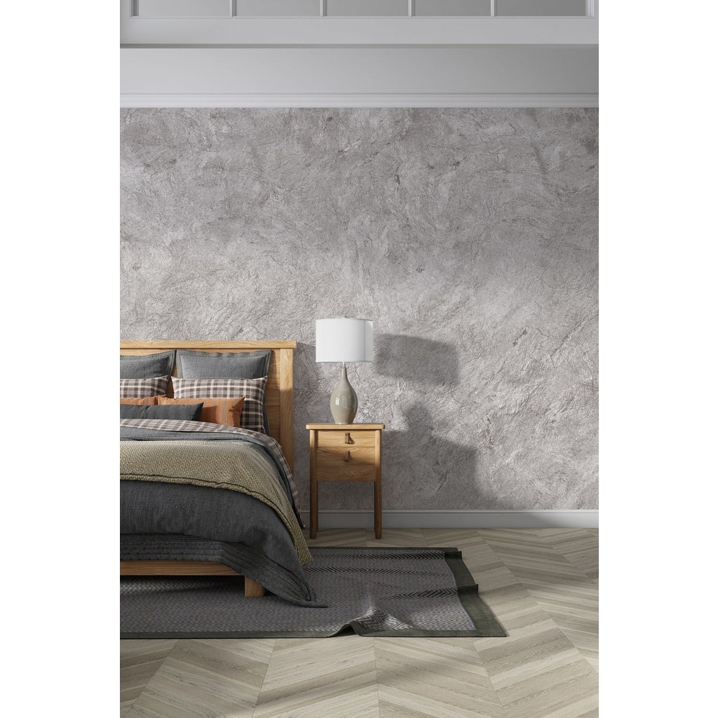 Dreamwall 240 cm Büyük Ebat Desenli Duvar Kağıdı Isı ve Ses Yalıtımlı Granit Dokunuş - 350 x 240 cm - Gri Diğer Fiyatı