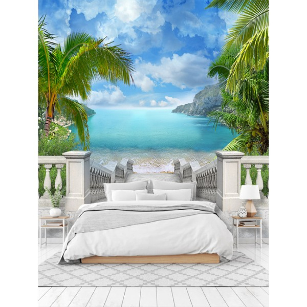Dreamwall Deniz Manzara Desenli Isı ve Ses Yalıtımlı Sağlıklı Tekstil Duvar Kağıdı - 250 x 300 - Çok Renkli Poster Fiyatı