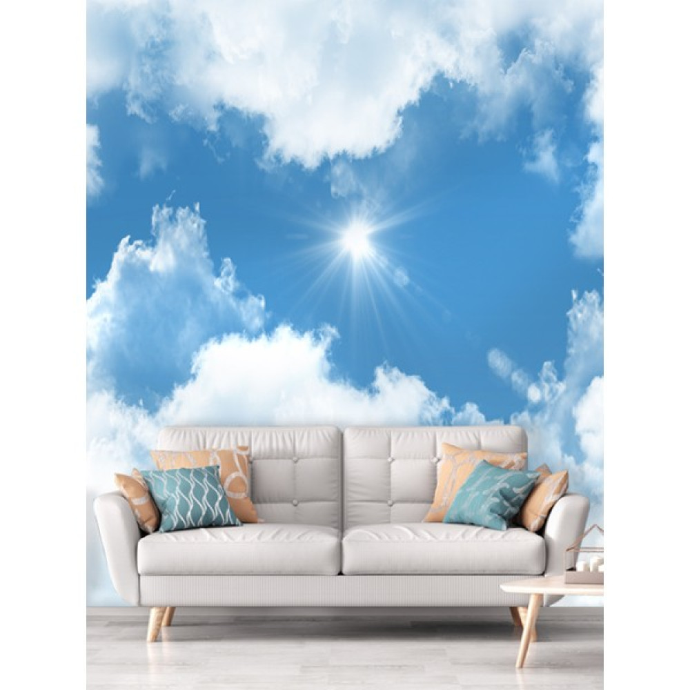 Dreamwall Gökyüzü ve Bulutlar Desenli Isı ve Ses Yalıtımlı Sağlıklı Tekstil Duvar Kağıdı - 280 x 290 Poster Fiyatı