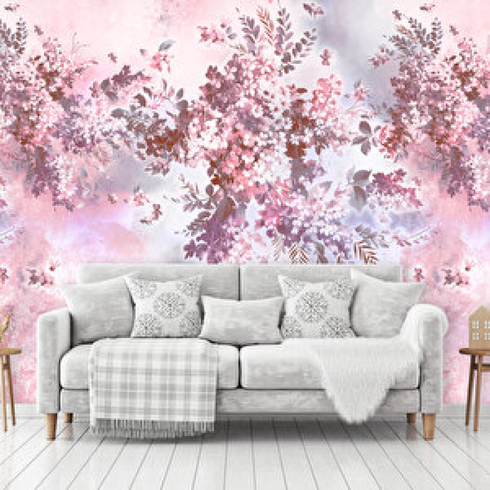 Dreamwall Renkli Sarkık Yapraklar Desenli Isı Ve Ses Yalıtımlı Sağlık Dostu Kumaş Poster Duvar Kağıdı Duvar Kağıdı Fiyatı