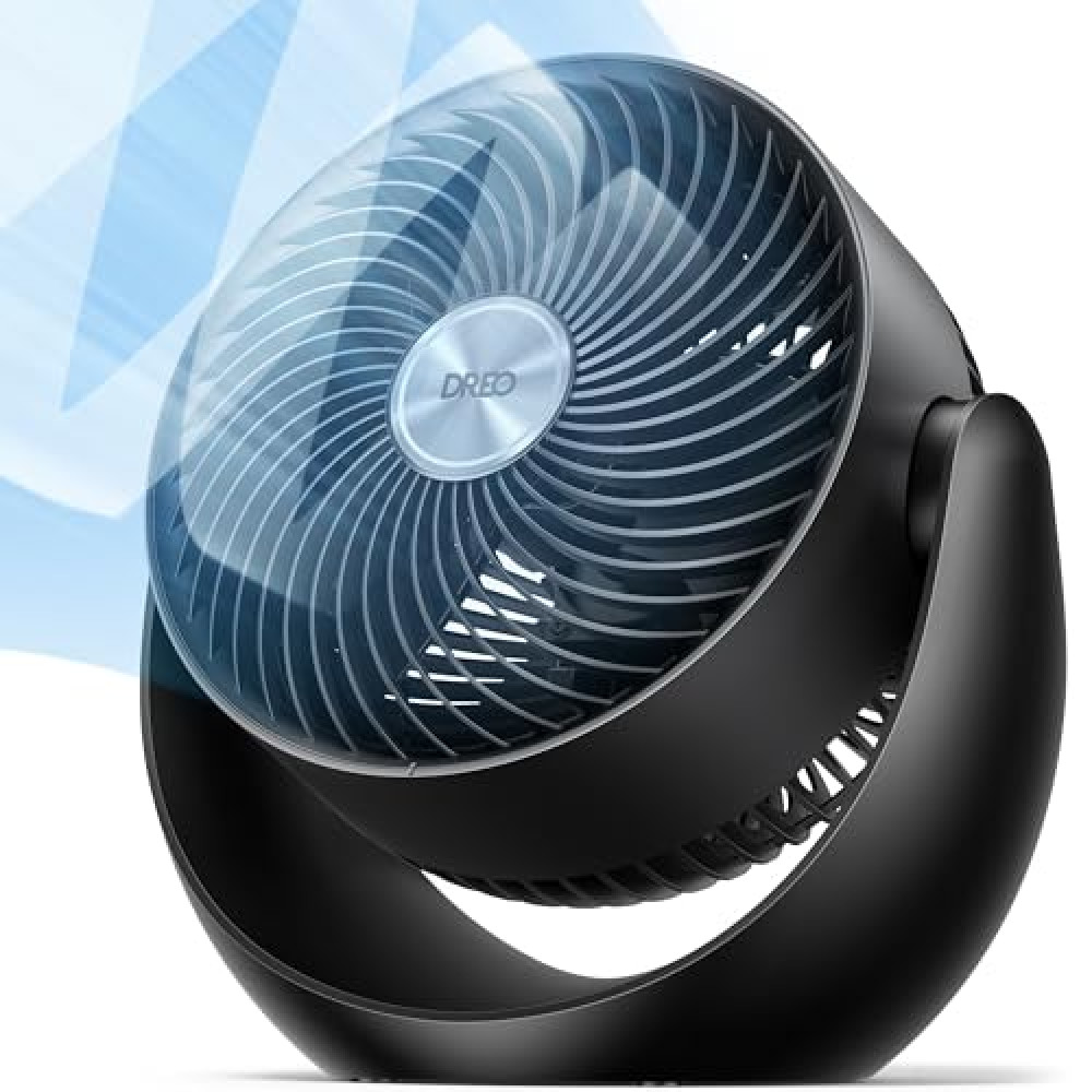 Dreo Fan for Bedroom, Table Air Circulator for Whole Room, 11 Inch, 60ft Strong Airflow, 120° adjustable tilt, 28db Low Noise, Quiet, 3 Speeds, 2025 New Desk Fan for Office, Kitchen, Home