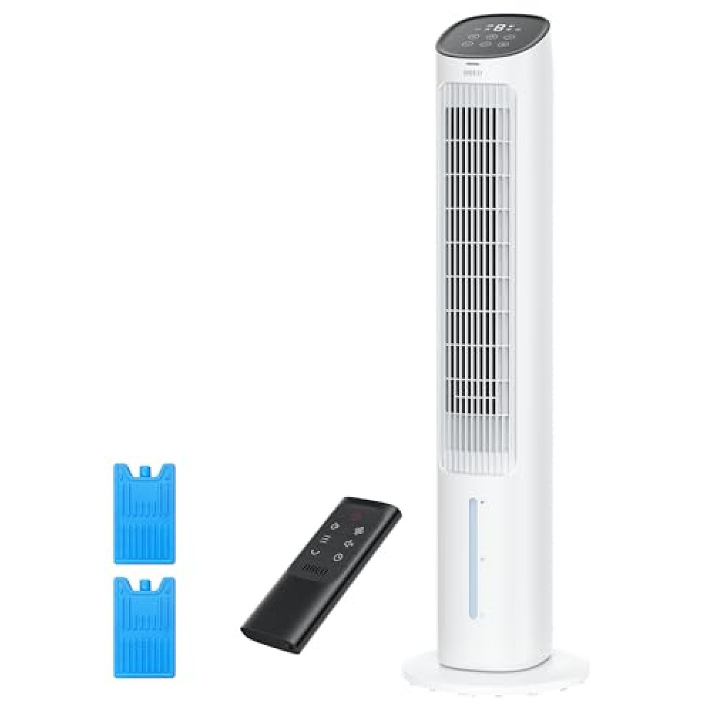 Dreo Portable Air Conditioners Fan, 40” Standing Fans that Blow Cold Air, Portable AC，80° Oscillating Evaporative Air Cooler，Removable Water Tank, Ice Packs, Remote Control, 4 Speeds, 7H Timer, White Air Conditioners Fiyatı