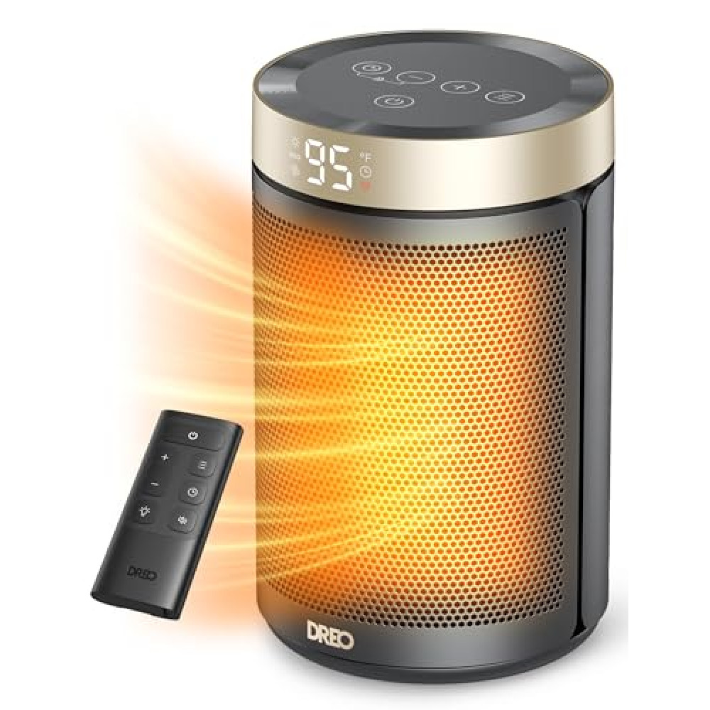 Dreo Space Heater, Portable Electric Heaters for Indoor Use with Thermostat and Remote, 2024 Upgraded, Digital Display, 12H Timer, 5 Mode, 1500W PTC Ceramic Fast Safety Heat for Office Bedroom Home Isıtıcılar Fiyatı