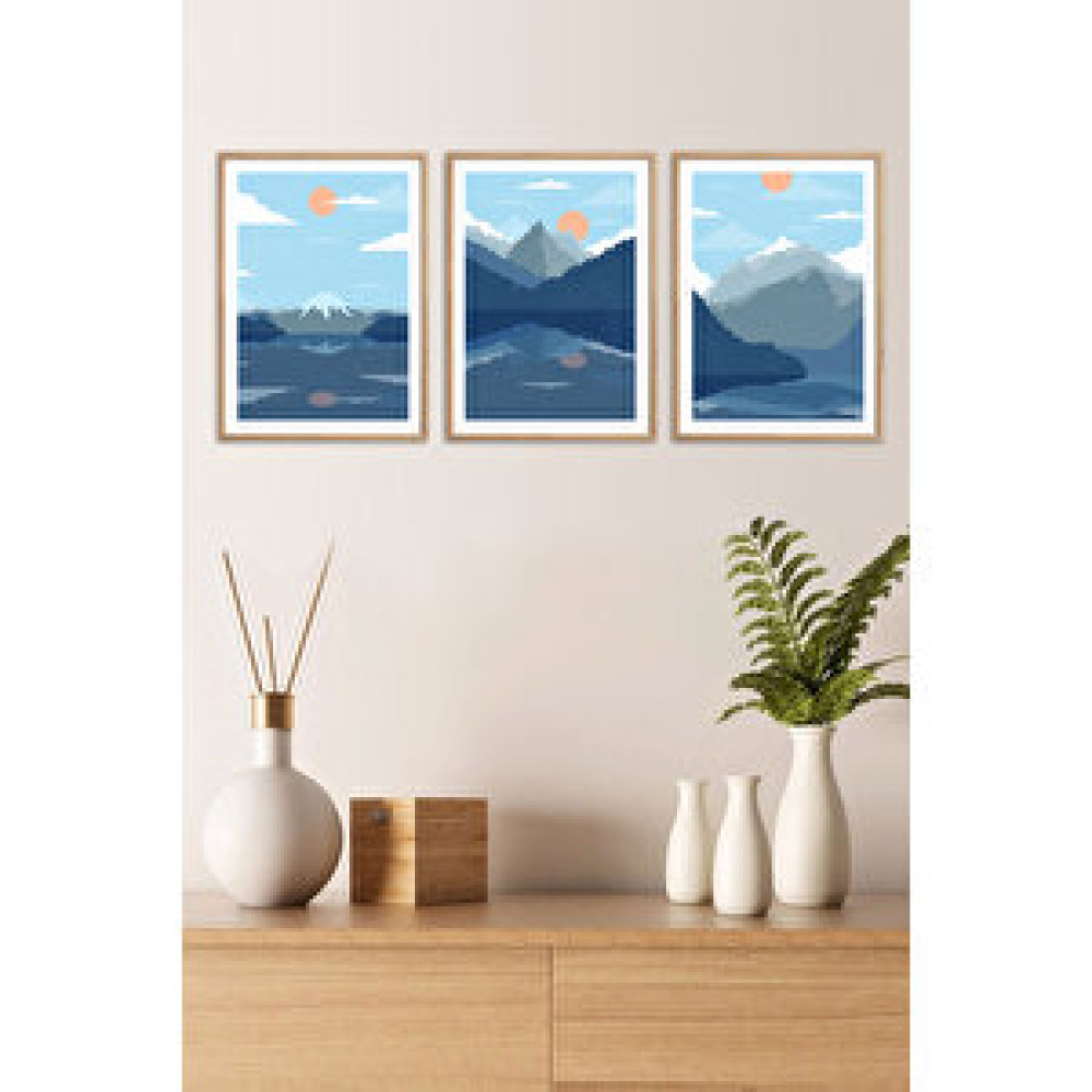 Dressy Home Çerçeveli Ahşap Tablo - 3 Lü Set 30x40 cm Tablo & Poster Fiyatı
