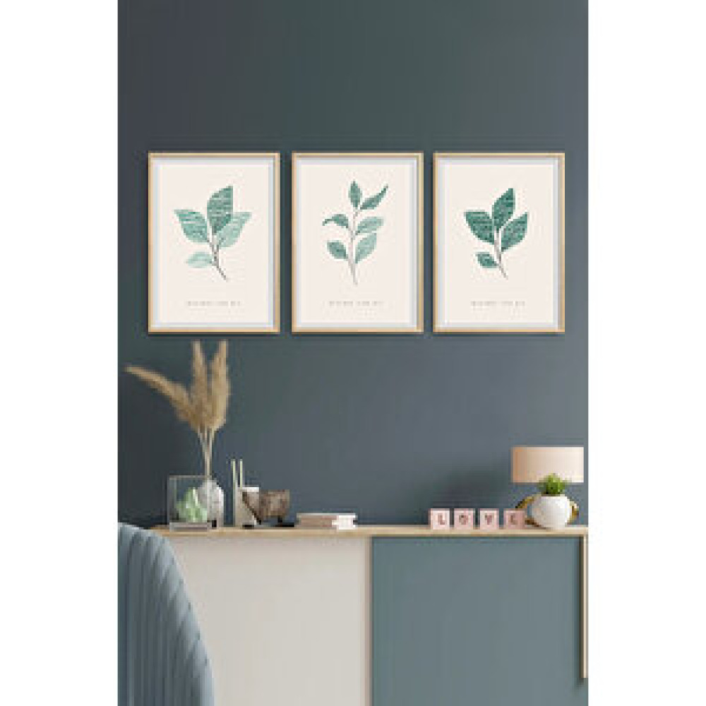 Dressy Home Çerçeveli Ahşap Tablo - 3 Lü Set Ahşap Tablo & Poster Fiyatı