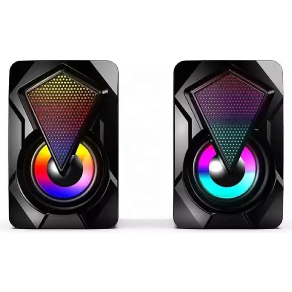 Dretech Işıklı Bilgisayar Hoparlörü 1+1 Ses Sistemi 3.5mm Jack Girişli Multimedia USB Speaker D-04 Bilgisayar Speaker Fiyatı