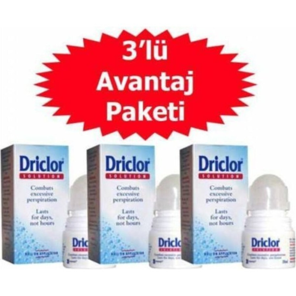 Driclor Roll On 20 ml 3 Lü Paket Deodorantlar Fiyatı