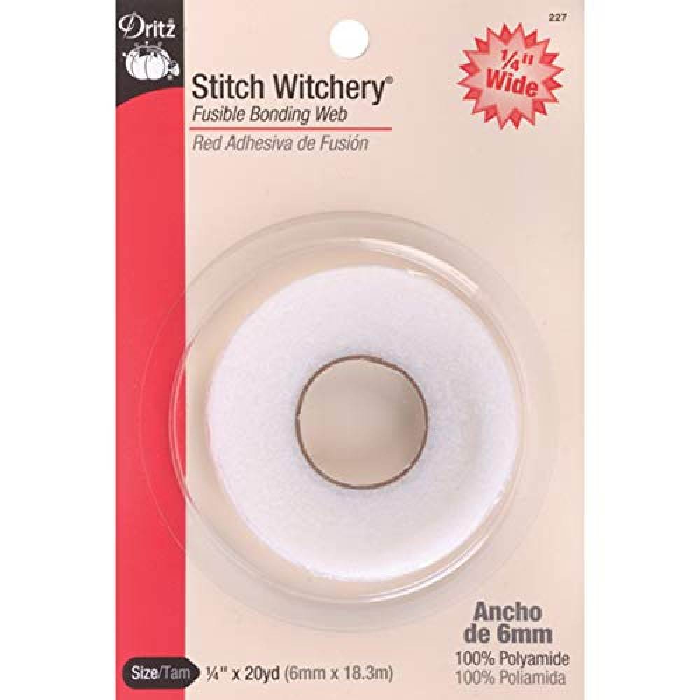 Dritz - 227 1/4x20 Stitch Witchery 1/4inx 20yd, 1/4-Inch X 20-Yards, White