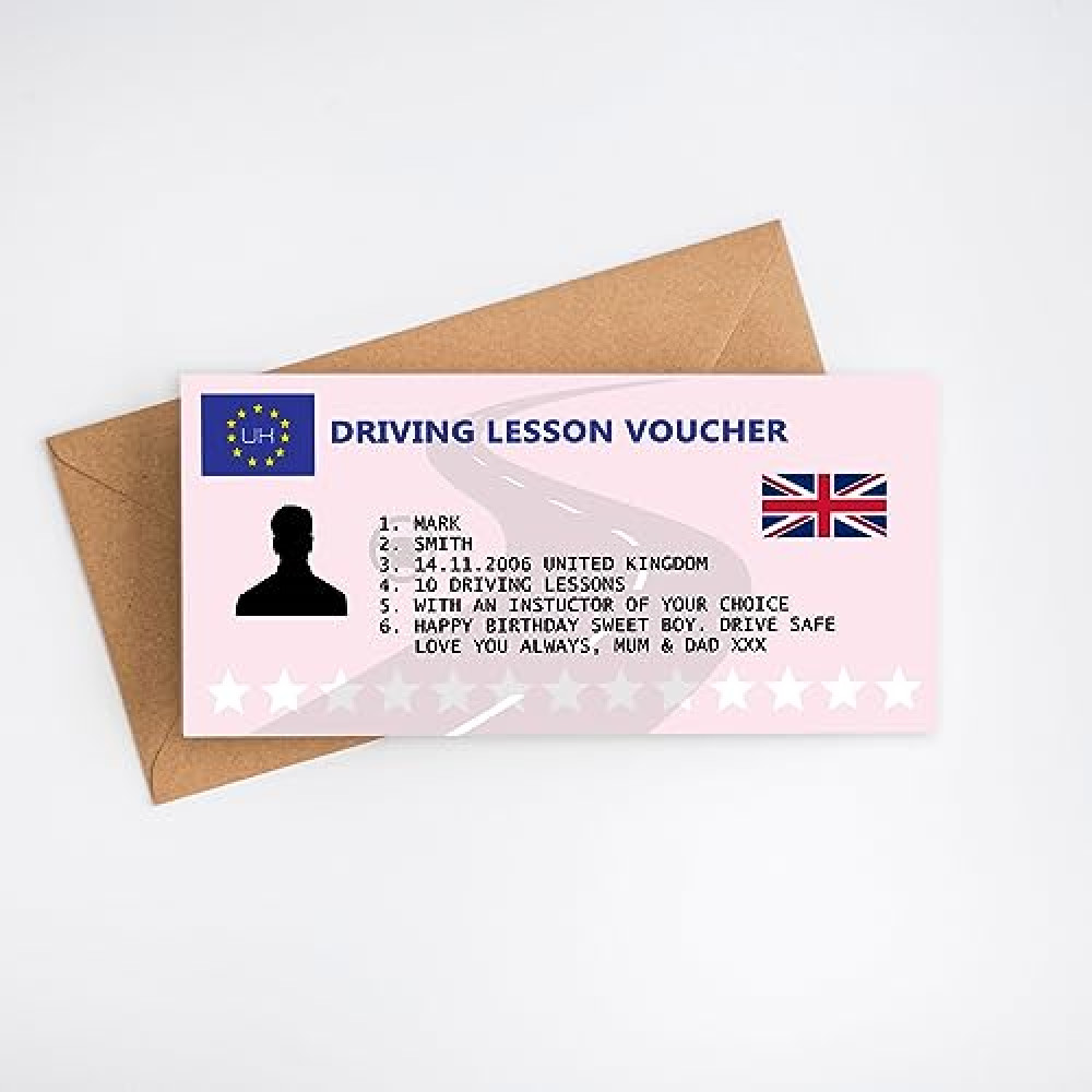 DRIVING LESSON VOUCHER - 17th birthday gift, Gift voucher