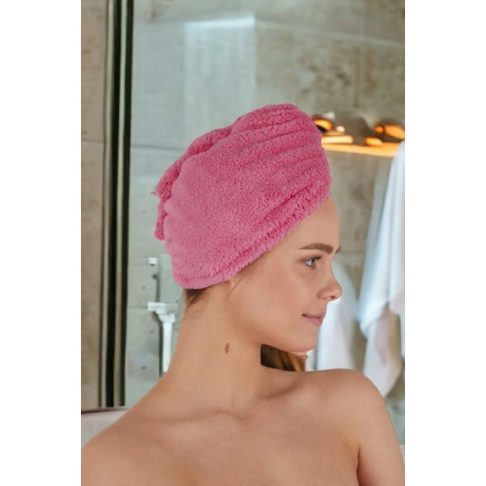 Dr.micro Microfiber Düğmeli Saç Havlusu Saç Bonesi Banyo Deniz ve Havuz Sonrası Hgt 155VT - Koyu Pembe - 10 x 60 cm Banyo Havlusu Fiyatı