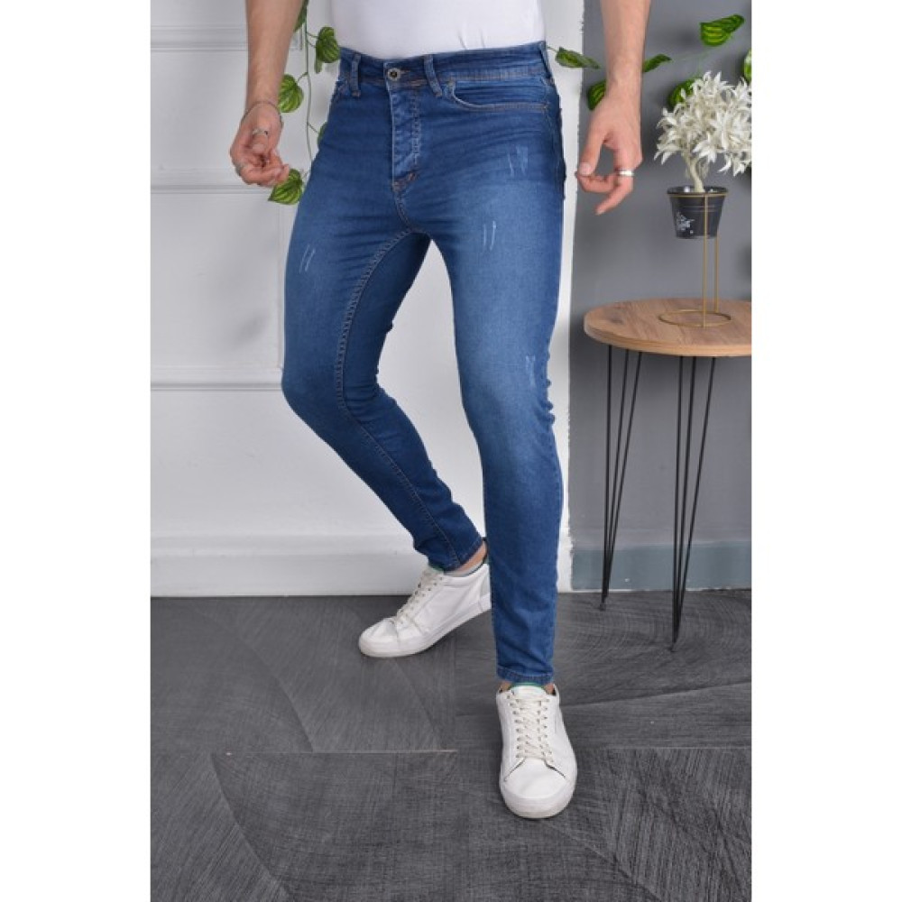 Drontin Erkek Jeans Slim Fit Likralı Dar Paça Tırnaklı Mavi Kot Pantolon Erkek Jeans / Kot Pantolon Fiyatı