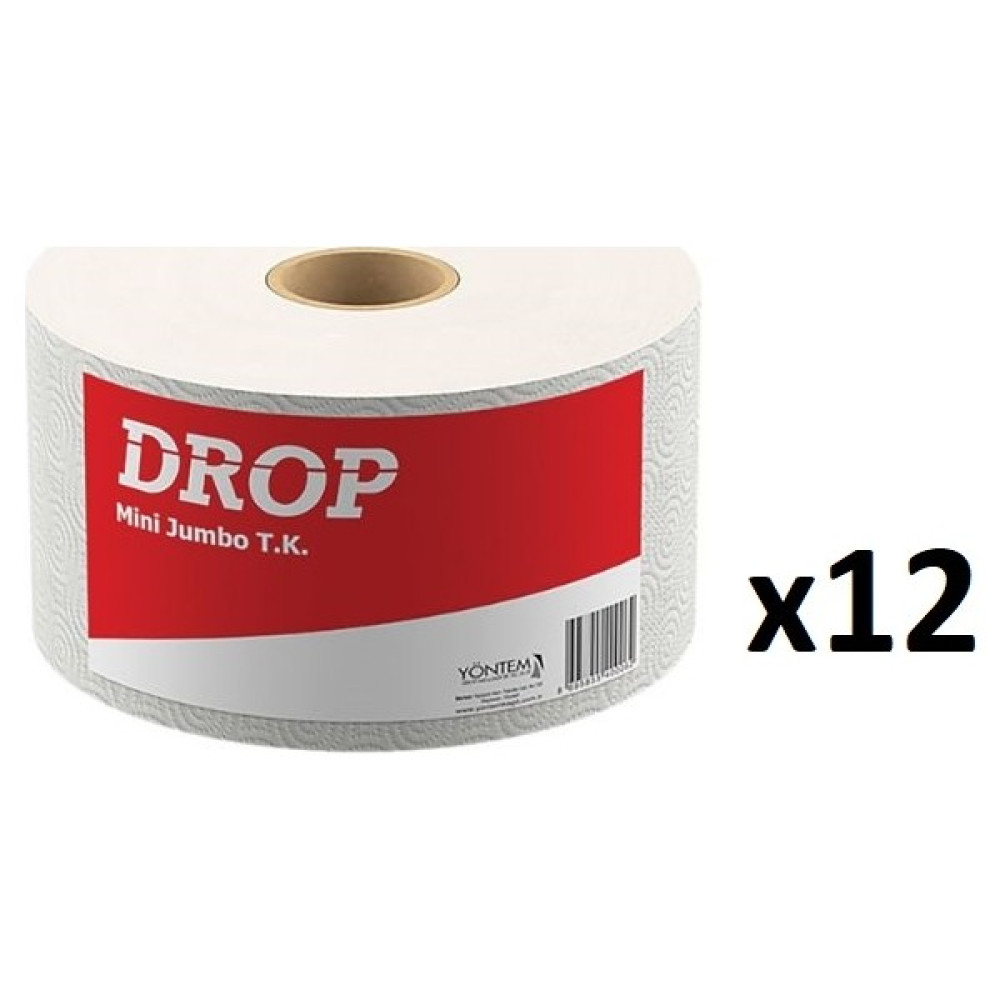 Drop Mini Jumbo Alttan Çekme Tuvalet Kağıdı 12'li Rulo / Koli Tuvalet Kağıdı Fiyatı