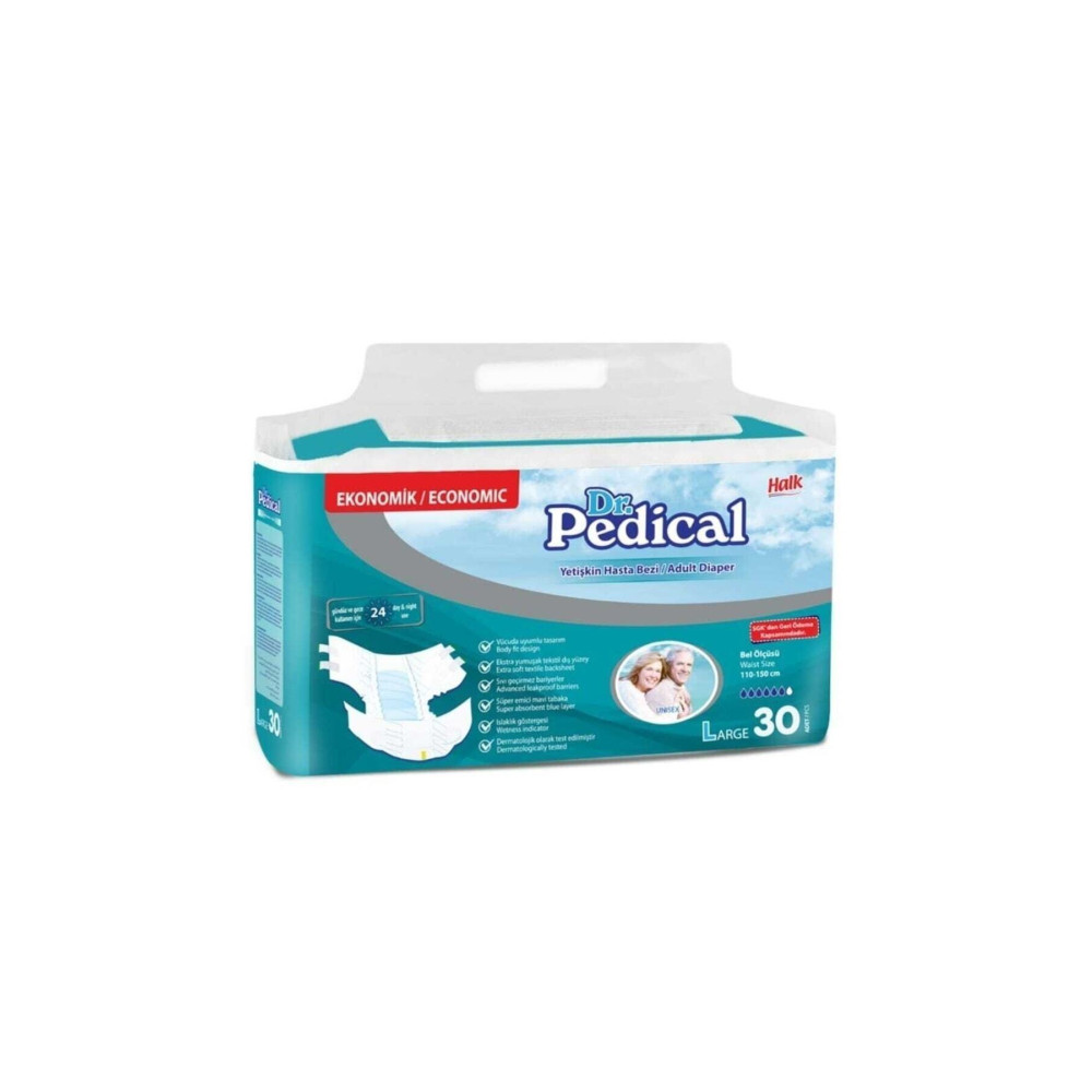 Dr.Pedical Hasta Altı Bezi Tekstil Yüzey Large Bel Bantlı 30 Luk Hasta Bezleri ve Temizliği Fiyatı
