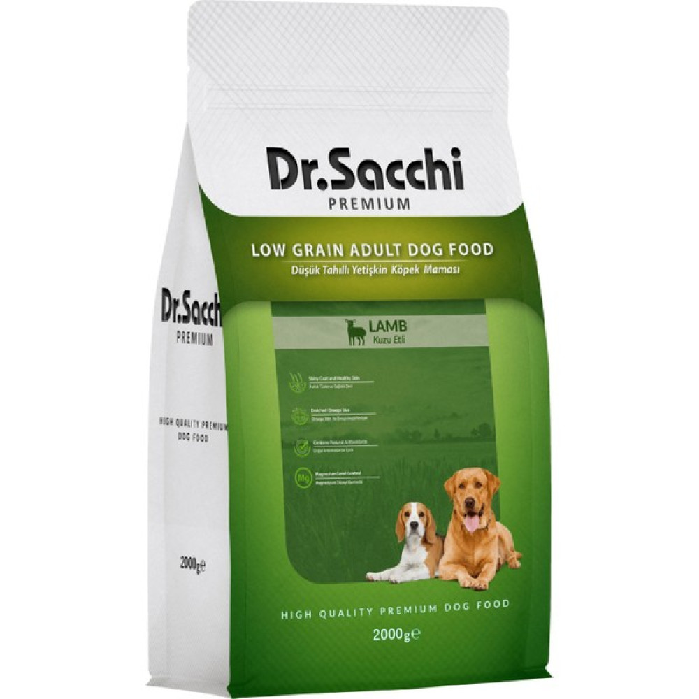 Dr.sacchi Premium Düşük Tahıllı Kuzu Etli Yetişkin Köpek Maması 2 kg Evcil Hayvan Ürünleri Fiyatı