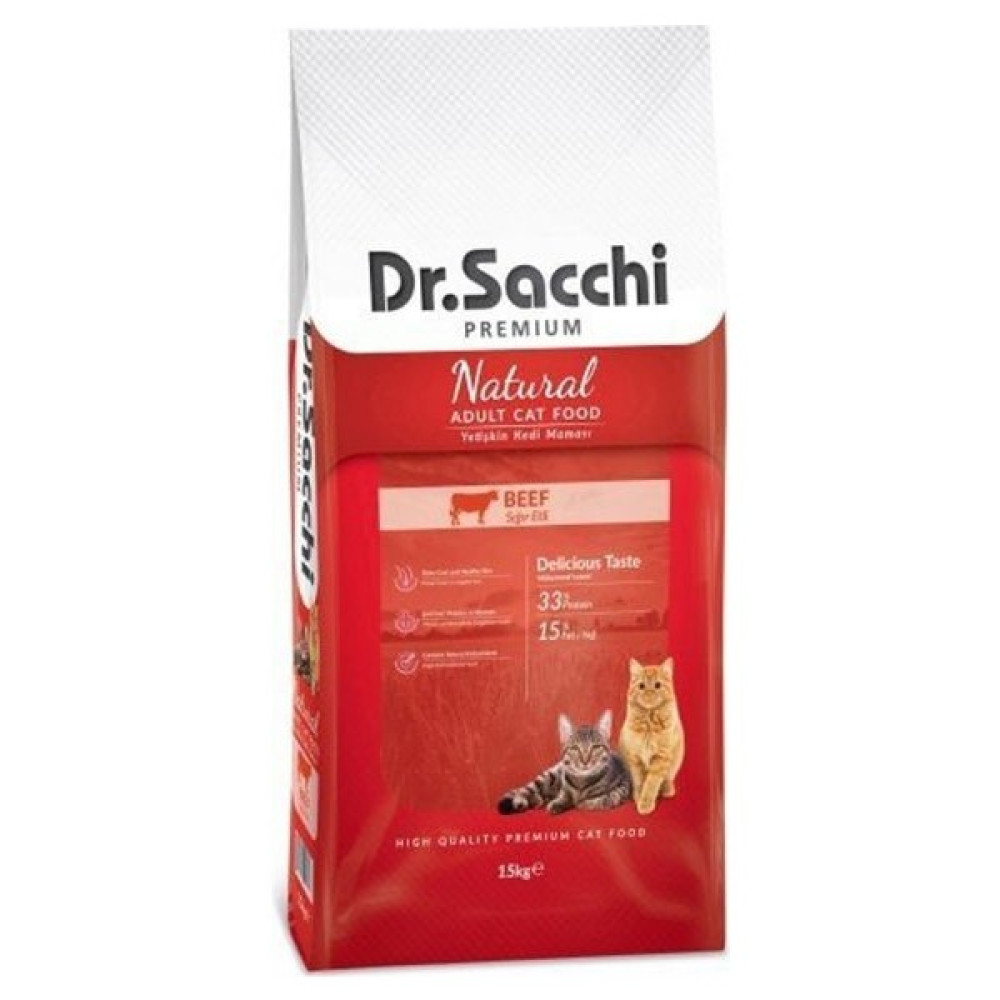 Dr.sacchi Premium Natural Biftekli Yetişkin Kuru Kedi Maması 15 kg - 10 gr Evcil Hayvan Ürünleri Fiyatı