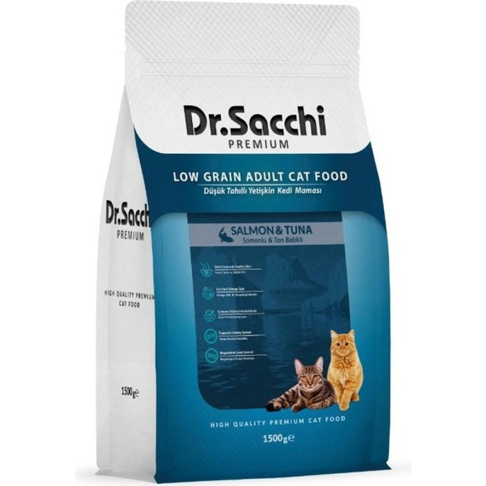 Dr.sacchi Yetişkin Somonlu Kedi Maması 1,5 kg - Farmapets - renk Evcil Hayvan Ürünleri Fiyatı