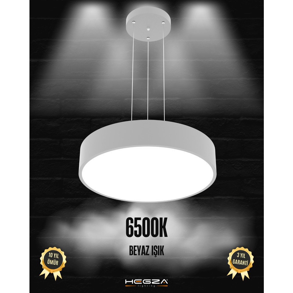 Drum 40CM (Gri Kasa, Beyaz Işık) Ledli Modern Sarkıt LED Avize, Salon, Mutfak, Oturma Yatak Odası, Sarkıt - Gri - Beyaz Işık Avize Fiyatı